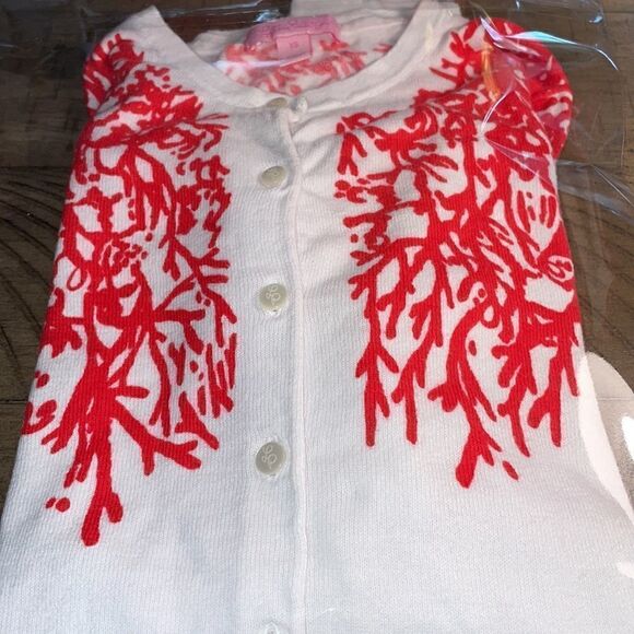 Coral 🪸 Button up Cárdigan in White Hot Coral Red ✈️🌴 Vacation ready! - Picture 14 of 17